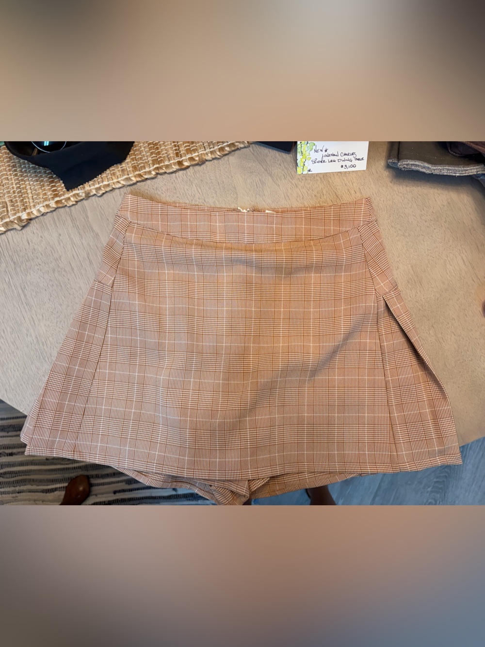 Altar'd State Tan Plaid Skort